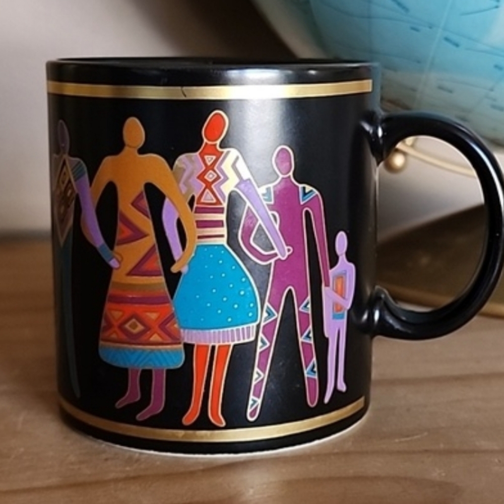 Vintage Laurel Burch Familia del Mundo coffee  tea mug 1988